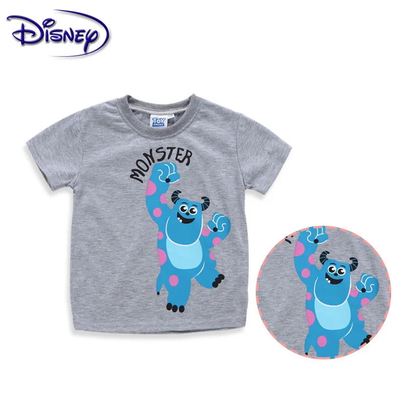 Повседневные хлопковые футболки для мальчиков и девочек с изображением Диснея