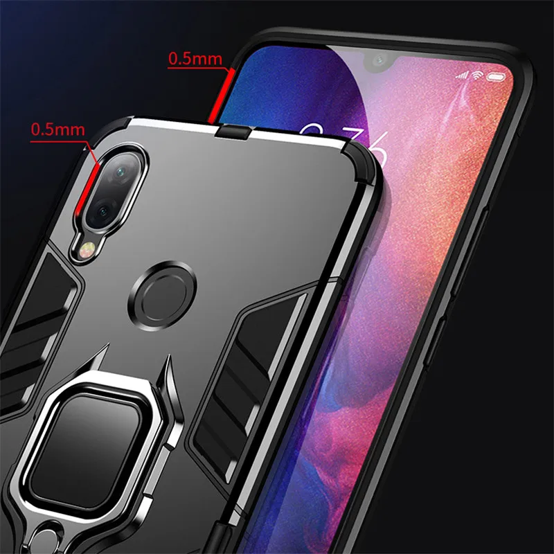 Чехол 4 в 1 для Xiaomi Redmi Note 7 7pro противоударный чехол Pro матовый черный защитный Xiomi