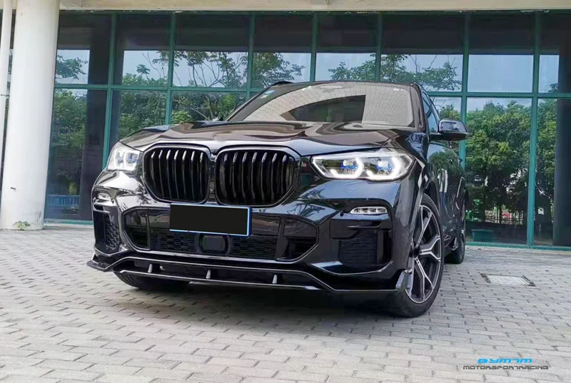 Однолинейная стильная яркая черная решетка для переднего бампера BMW X5 G05 |