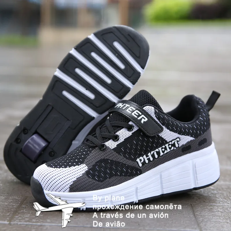 

EUR 31-42 NEW Children Junior Roller Skate Shoes Kids Sneakers With Two 2021 Boys Girls Wheels Shoes Adult Casual boys Shoes