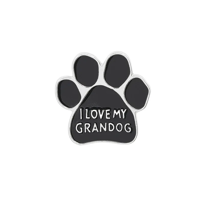 12 шт. я люблю свою брошку в виде грандога черное животное домашний питомец собака