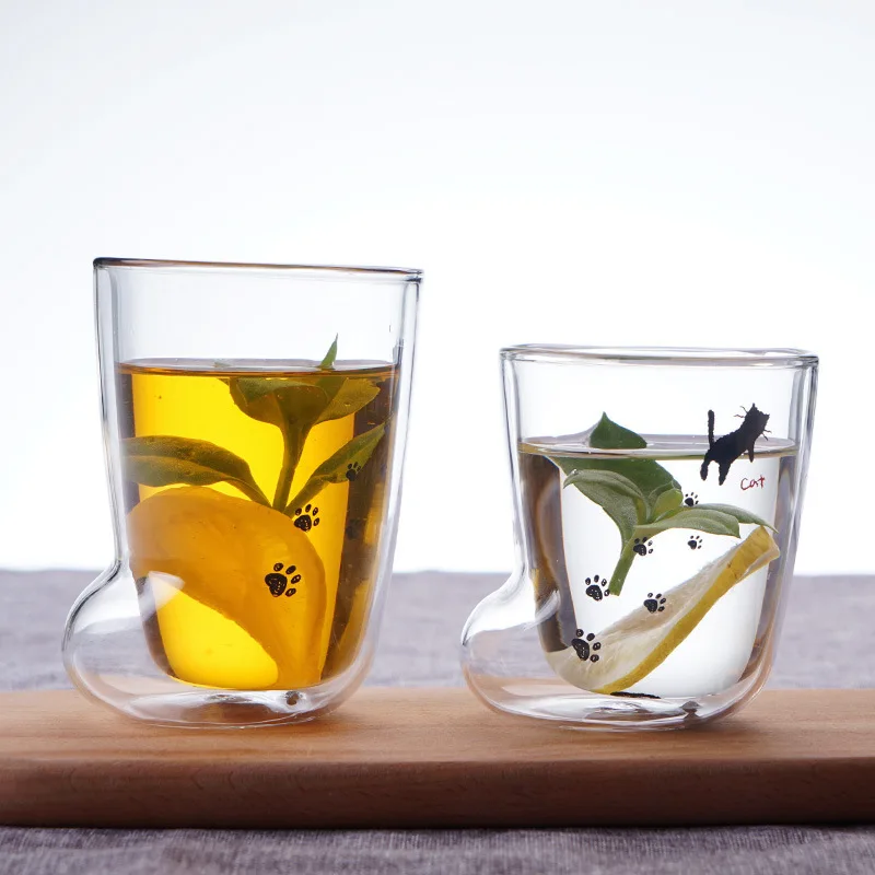 Завтрак стеклянные кофейные чашки высокая термостойкость оригинальная