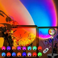sunset projection lamp 16 colors changing projector rainbow usb night lights remote control for bedroom party gift home decor