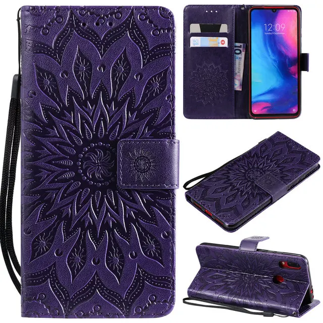 Purple A Чехол-книжка для Redmi 7 Note7, чехол для Xiaomi Redmi Note 7, роскошный 3D бумажник с тиснением, кожаный чехол для Redmi Note 8 Pro, 8A 7 S, чехол - Цвет: Purple A