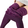 Purple SAGACE, женские штаны, зимние, толстые, теплые, с флисовой подкладкой, термо, тянущиеся штаны для бега, обтягивающие, для бега, спортивные брюки#45 - Цвет: Purple