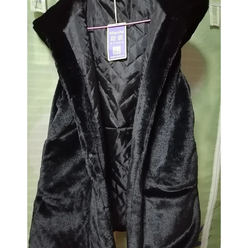 Женская одежда жилет с капюшоном из искусственного меха куртка на осень и зиму