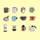 Эмалированные значки It's Tea Time, Значки для послеобеденного чая, кофе, значки, броши для джинсовой одежды, сумок, лацкан, булавка, Модная бижутерия, подарок для друзей