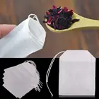 100x модные чайные фильтровальные пакеты одноразовые пустые пакеты на шнурке для заварки чая с отрывными листьями 5,5x6 см