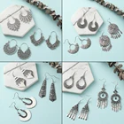 41 Стиль Серебро Розовое Золото Цвет Серьги Этнические Богемия Vintage Смешанные Стили Длинный Лист Круглый Круг Shell Деревянные Камни Бусы Геометрические Серьги Кисточкой Набор Для Женщин Девушки Ювелирные Изделия