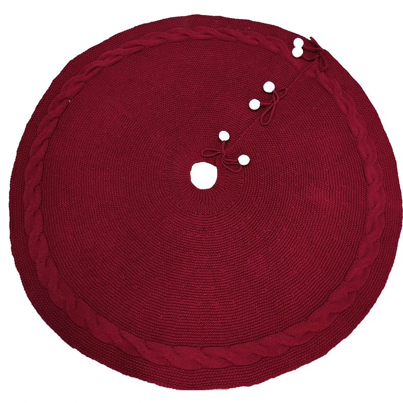 

Large Red Carpet Soft Knitted Christmas Tree Skirts Merry Christmas Decoration For Home Tree Skirts New Year Decoration Tool