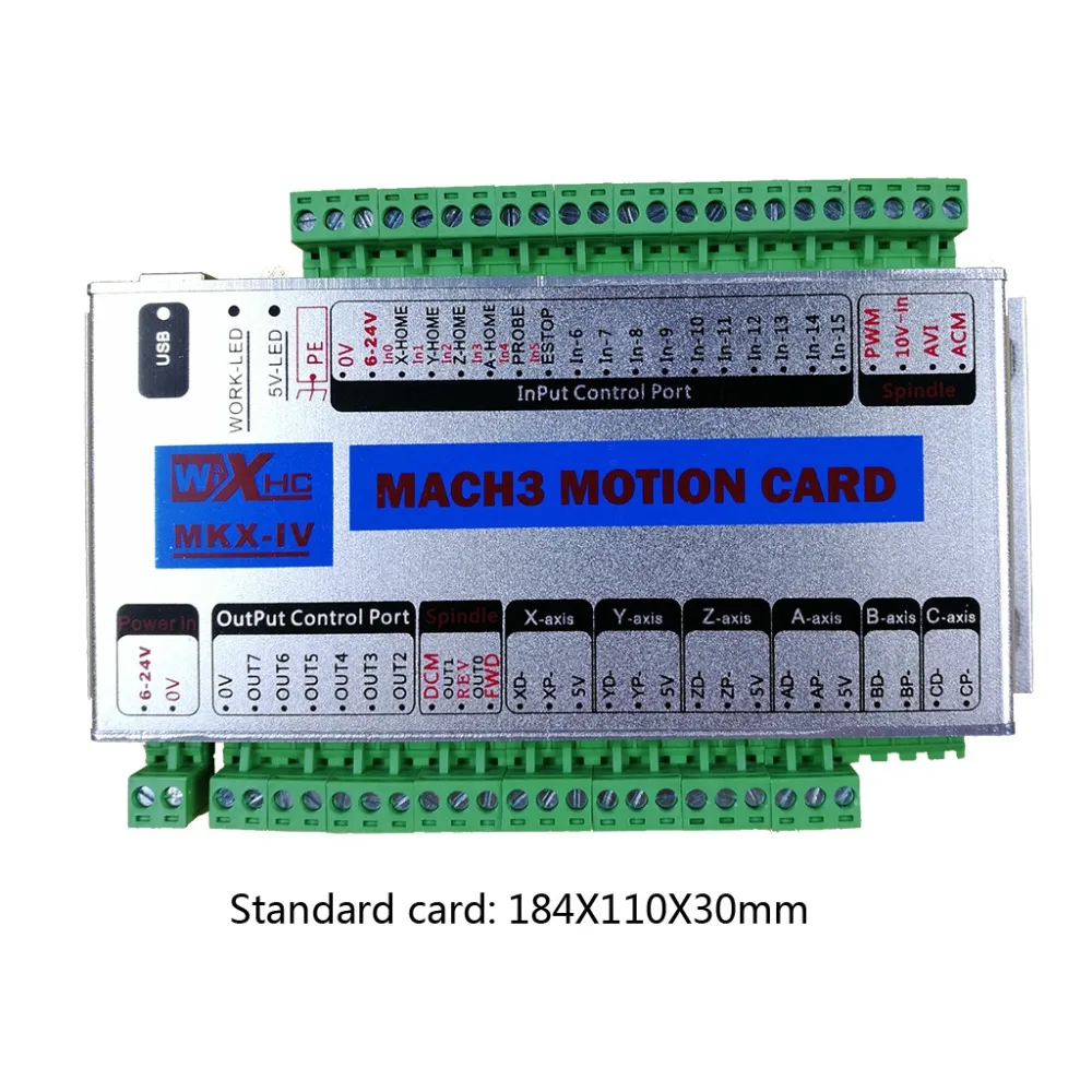 Коммутационная плата XHC Mach3 USB 3 4 6-осевой MKX-V USB-карта управления движением 5