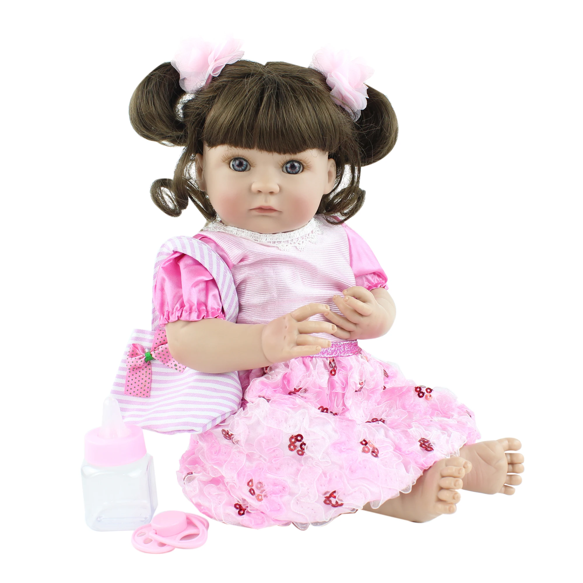 

40 см полный Силиконовый тело реборн девочка кукла-младенец Реалистичная кукла винил Bebe Boneca ребенка купаться Наряжаться, обучающая игрушка ...