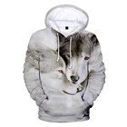 С капюшоном зверь пуловер с изображением волка детская одежда в стиле хип-хоп 3D Весенняя футболка с рисунком для мужчин и женщин 2020 Лидер продаж диких животных для маленьких девочек, Повседневный плащ с капюшоном s