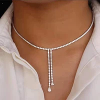 funmode water drop cz necklace earring full jewelry set for women accesorios para mujer wholesale fs221