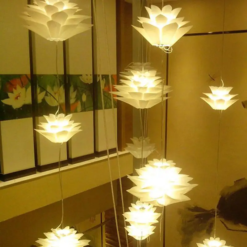 DIY люстра в форме лотоса абажур красивое украшение романтическое освещение