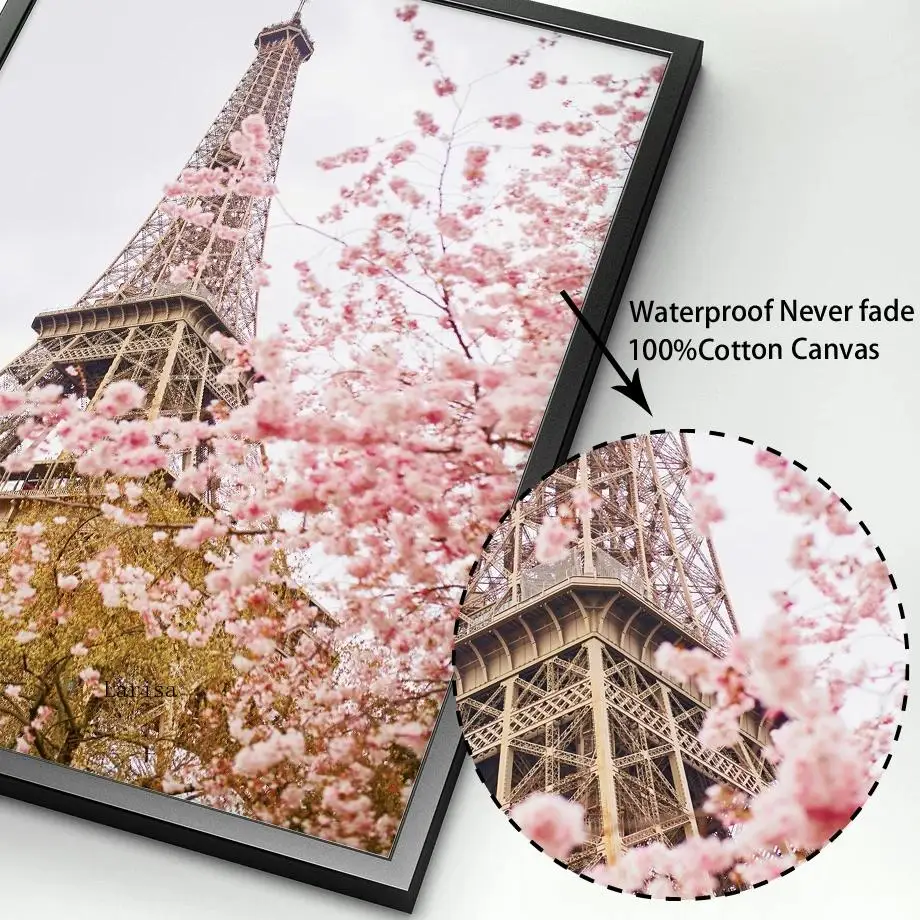 

Paris Tower Peony Dahlias Magnolias Flower Nordic Poster Wall Art Print Canvas Painting Decor Pictures for Living Room Home