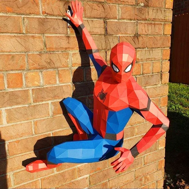 Фигурки героев аниме Marvel Человек паук Халк 3D пазлы бумажная модель скульптура на