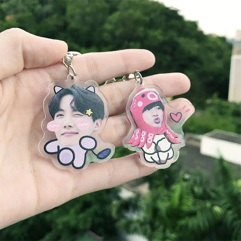 KPOP Bangtan брелок милый Q версия брелок на цепочке аксессуары акриловое кольцо для ключей ювелирные изделия подарок для поклонников мужчин и женщин