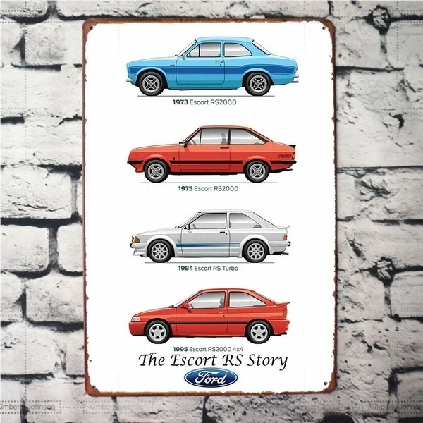 

Novelty PattenFord Escort RS Retro Metal Tin Sign Poster Plaque Garage Wall Decor Retro Metal Poster