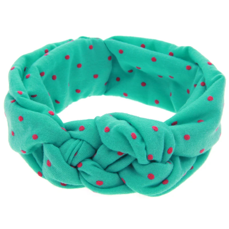 

1PC Baby Girls Knot Headband Kids Polka Dots Elastic Headwrap Child Cross Turban Wide Twisted Hair Accessories Children Headwear