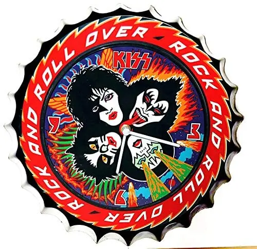 

Royal Tin Sign Bottle Cap Metal Tin Sign Rock and Roll Music Diameter 13.8 inches, Round Metal Signs for Home and Kitchen Bar