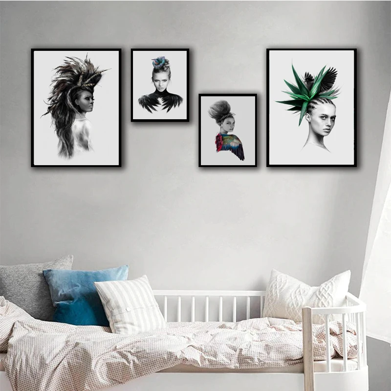 Холст с изображением женщины цветов настенная Картина на холсте для девочек