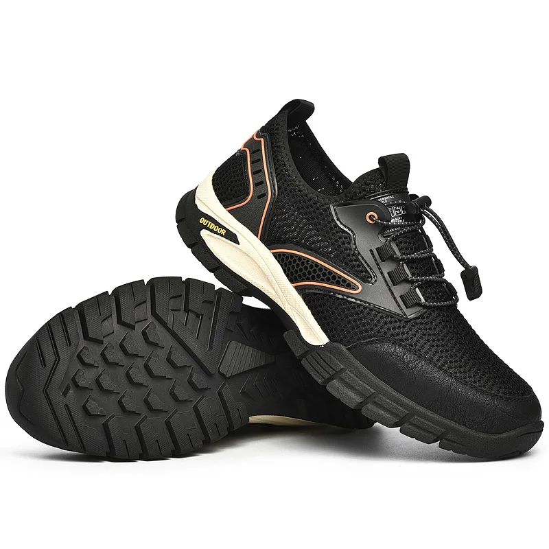 

Summer outdoor men's shoes breathable Mesh casual sneakers size 38 to 46 fashion hollow hiking shoes