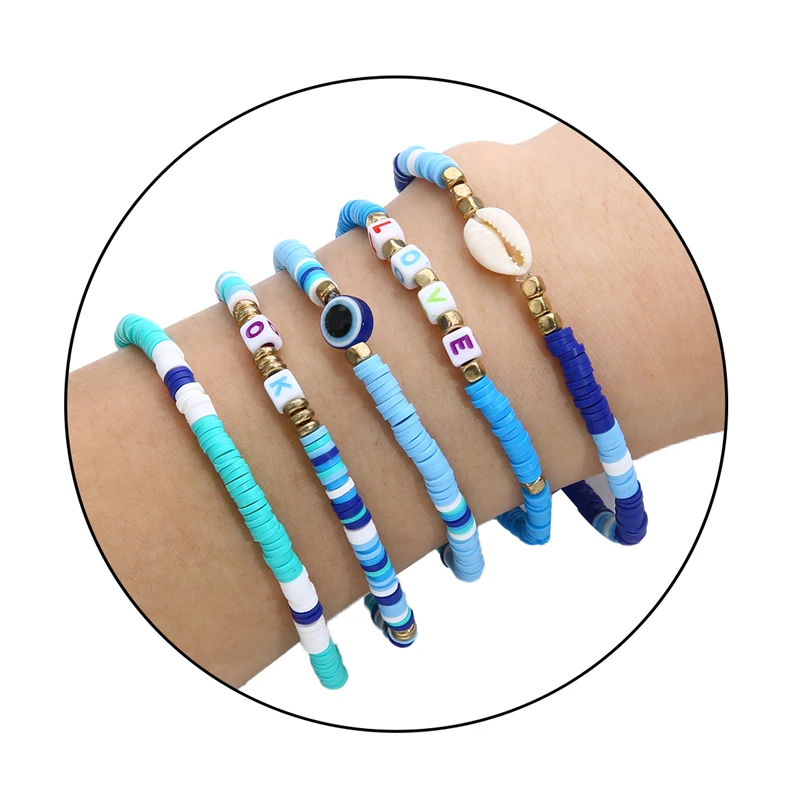 Глиняные бусины 1160 шт./корт. 4 мм с надписью свободный Детский комплект эластичный