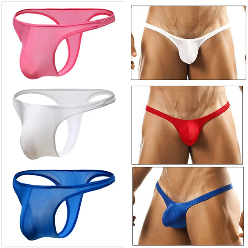 

Men's Erotic Lingerie Thong Underwear T-Back Briefs U-Convex Sexy Solid Low-Waist Male G-String Mecro Underpants Panties Bikinis