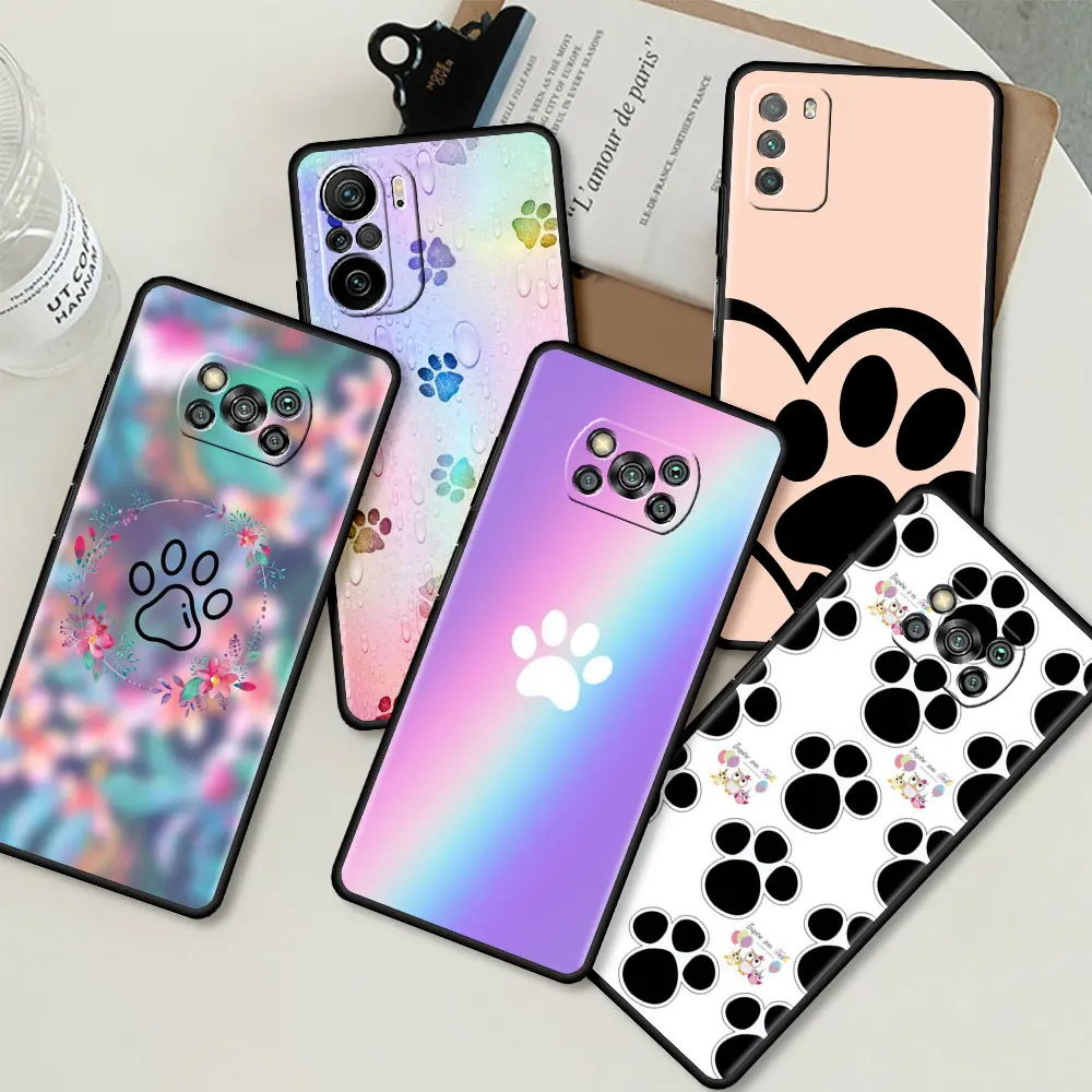 

Tpu Phone Case for Xiaomi Mi Poco X3 NFC M3 Pocophone F1 F3 GT Redmi K40 Pro For Mi 10T Pro Soft Cover Best Friends Dog Paw
