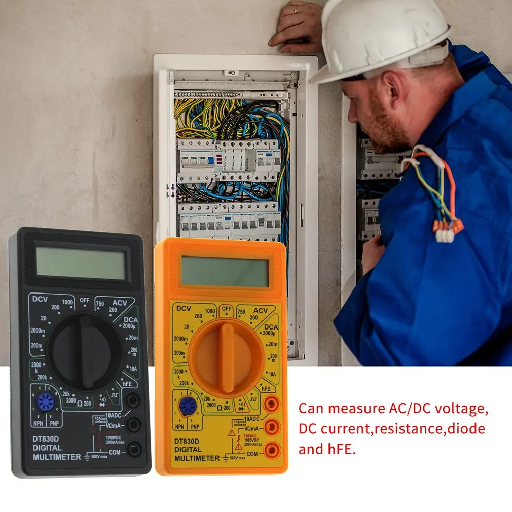 DT-830D мини карманный цифровой мультиметр 1999 отсчетов AC/DC Вольт Ампер Ом диод hFE
