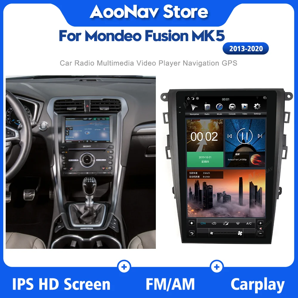 13.6 Inch Android Multimedia Player Car Radio For Mondeo Fusion MK5 2013-2020 Tesla  AUTO Tape Recorder With Touch Screen