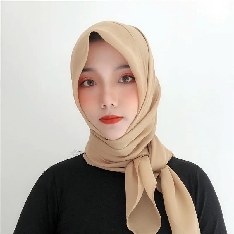 2019 мусульманский женский хиджаб однотонный шарф Балийский головной платок