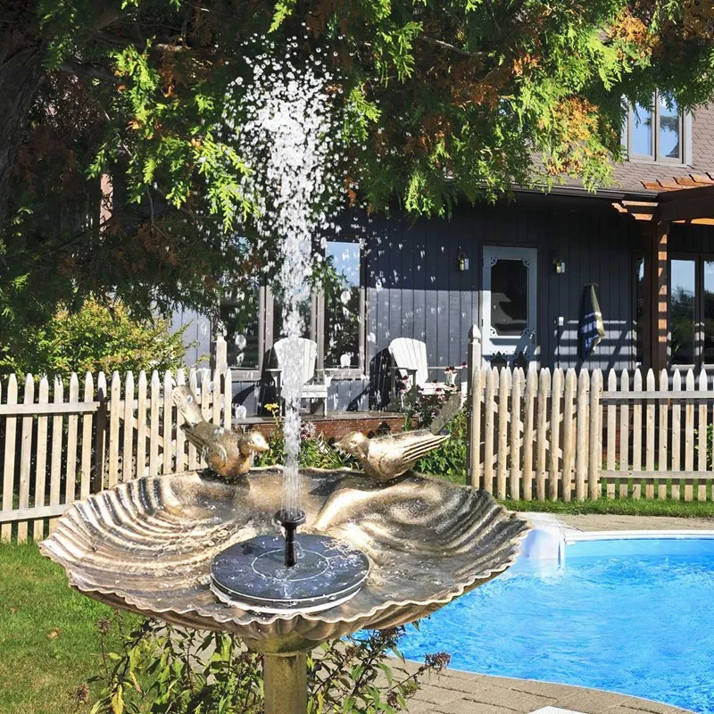 

Solar Fountain with Battery Backup 2.5W Bird Bath Fountain Free Standing Solar Powered Fountain for Birdbath Pond Pool Garden Fi