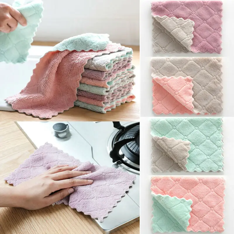 1 шт. Полотенца микрофибра кухонное полотенце Кухня моющая Чистящая блюдо ткань