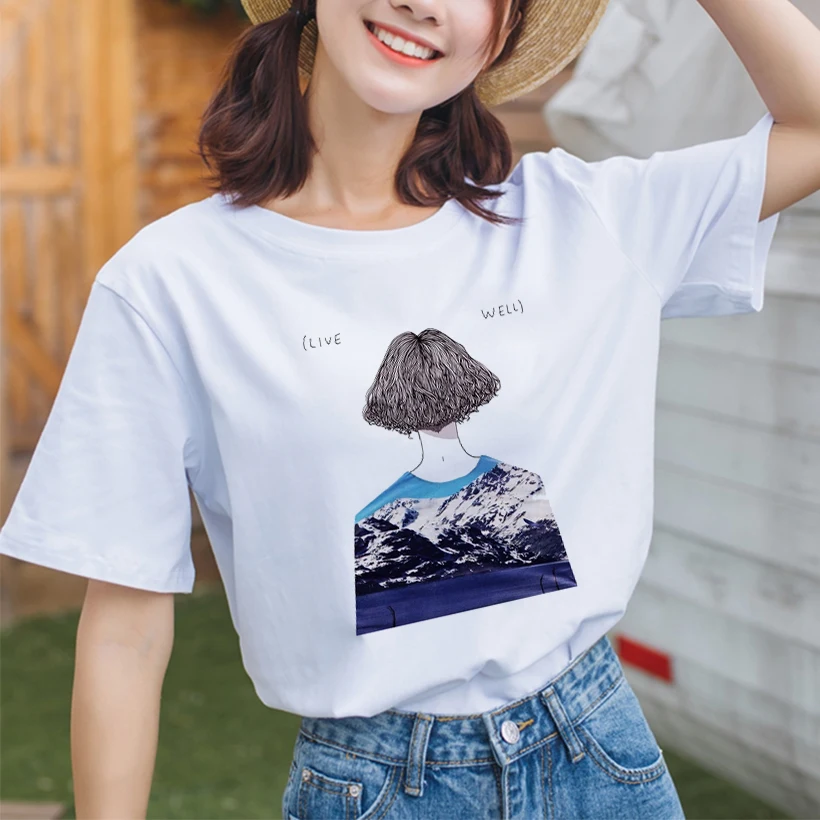 Летняя футболка Harajuku с принтом странная девушка сказала мне смешная