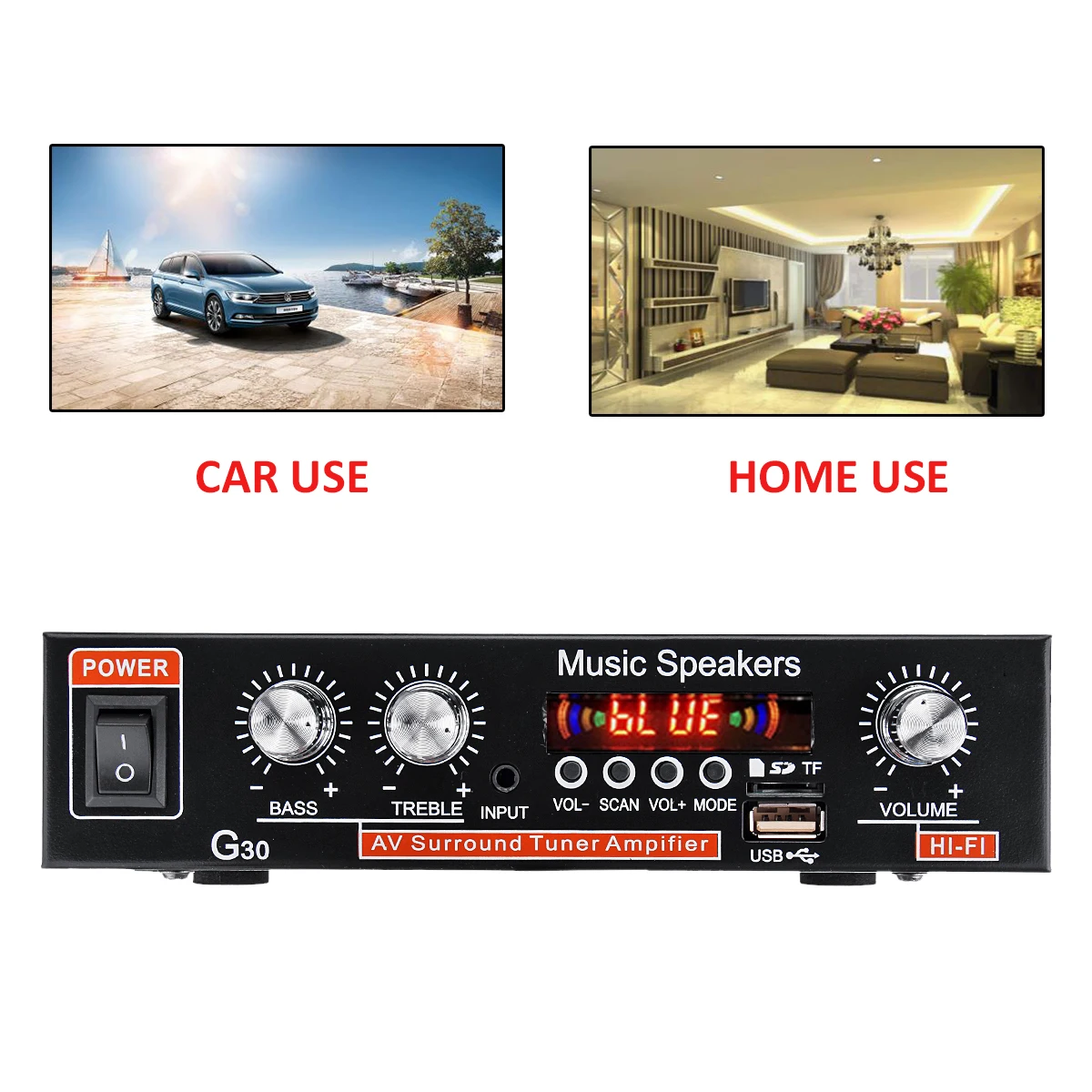 Автомобильный Hi Fi усилитель с bluetooth 12 В/220 В 200 Вт динамик сабвуфером FM радио стерео