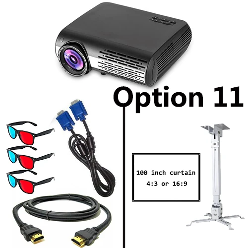 Option 11 Poner Saund M2 светодиодный 4K 2K FULL HD проектор 6500 люмен 3D Поддержка домашнего кинотеатра HDMI USB VGA AV Vs светодиодный 9 100 дюймов занавес опционально - Цвет: Option 11