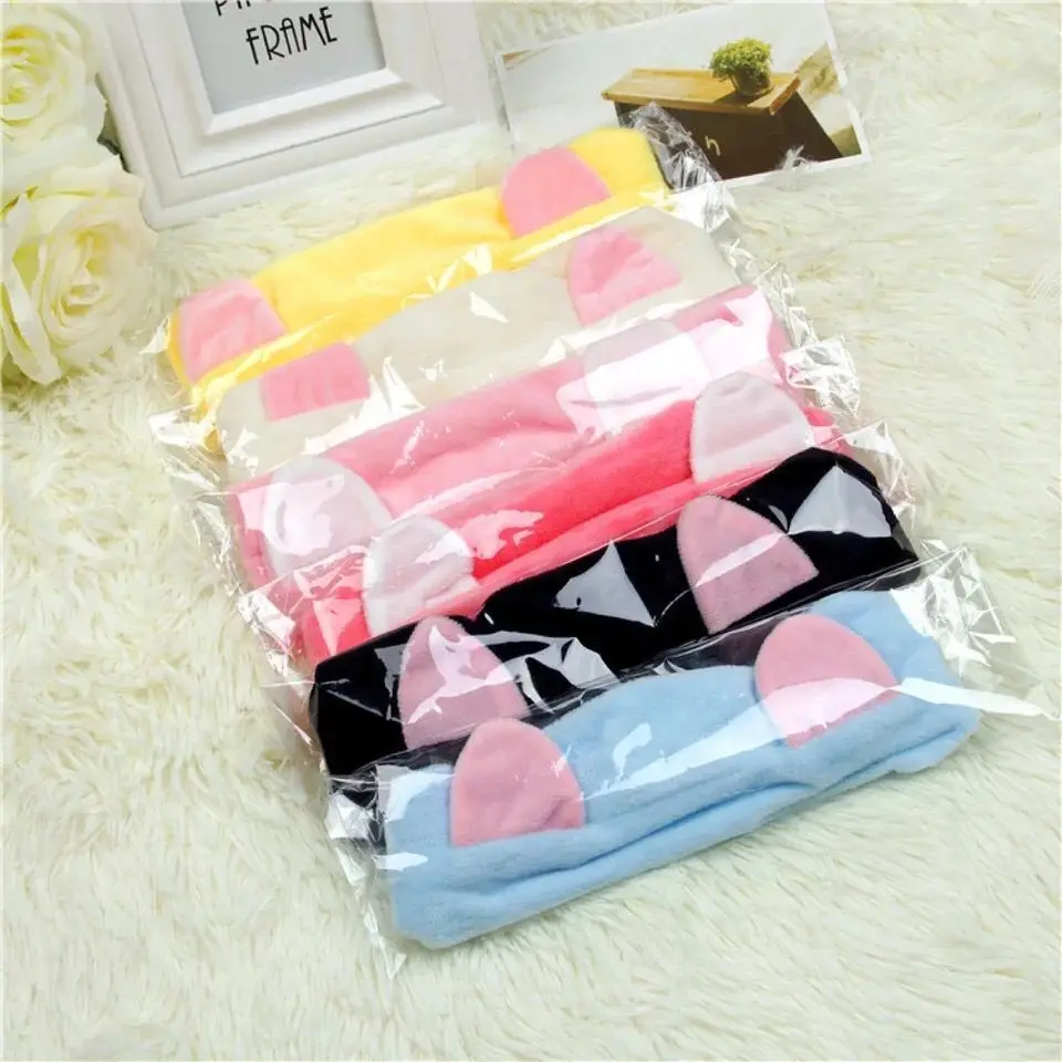 

Multiple Styles Cute Elastic Cat Ears Headbands for Women Girls Makeup Face Washing Headband Hairdo Headwrap Hair Accessory