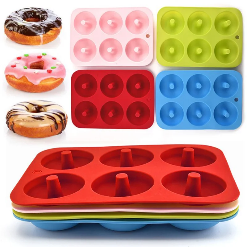 

6 Grid Donut Mold Silicone Bakery Baking Pan Non-Stick Donut Maker Home DIY Handmade Dessert Molde Kitchen Decoration Mould