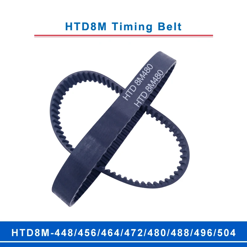 

timing belt HTD8M-448/456/464/472/480/488/496/504 teeth pitch 8mm circular teeth belt width 20/25/30/40mm for 8M timing pulley