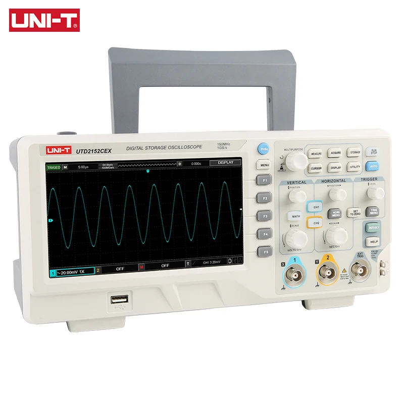 Цифровой осциллограф UNI-T UTD2152CEX 150 МГц 2 канала USB для автомобилей частота
