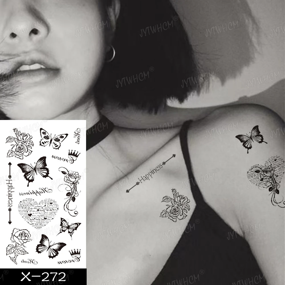 Временные татуировки наклейка крутая переводная татуировка Бабочка любовь