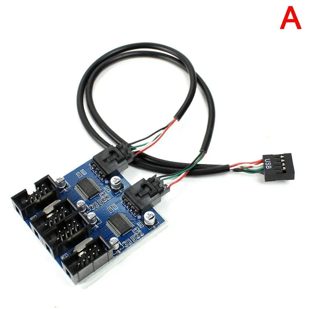 

9pin usb-заголовок брюк для мальчиков от 1 до 2/4 Женский Удлинительный кабель карточная игра для рабочего стола, 9-контактный разъем usb-хаб USB 2,0 9-к...