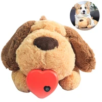cute heartbeat puppy toy plush pet cozy snuggle sleep dog anti depression companion doll cat to relieve anxiety pet supplies