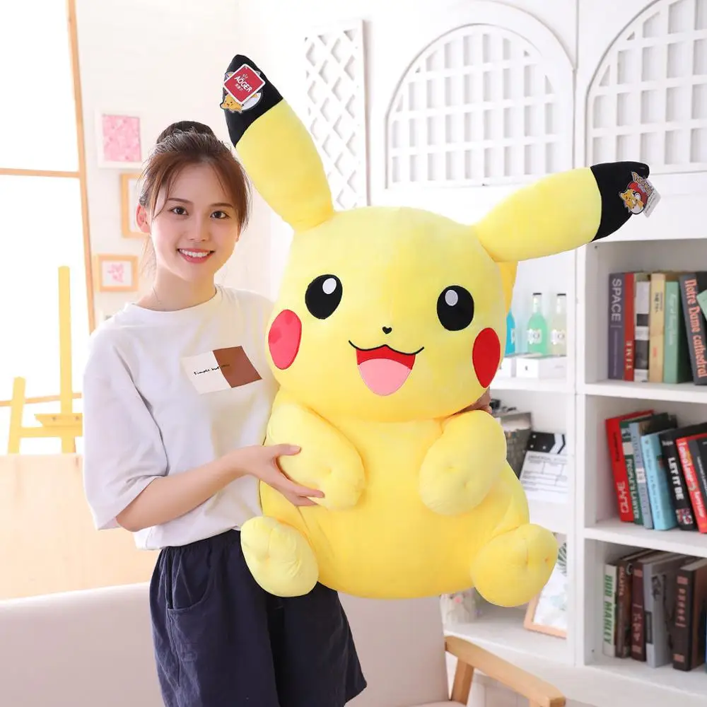 Гигантский 90 120 см Огромный плюша Pikachued плюшевые куклы кожи полу готовой
