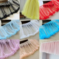 35cm wide modern tulle 3d lace bridal applique glitter beads ruffle trim wedding dress clothing sewing guipure supplies