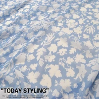 silk georgette chiffon fabric dress 11 m light blue white large wide clothing diy patchwork tissue