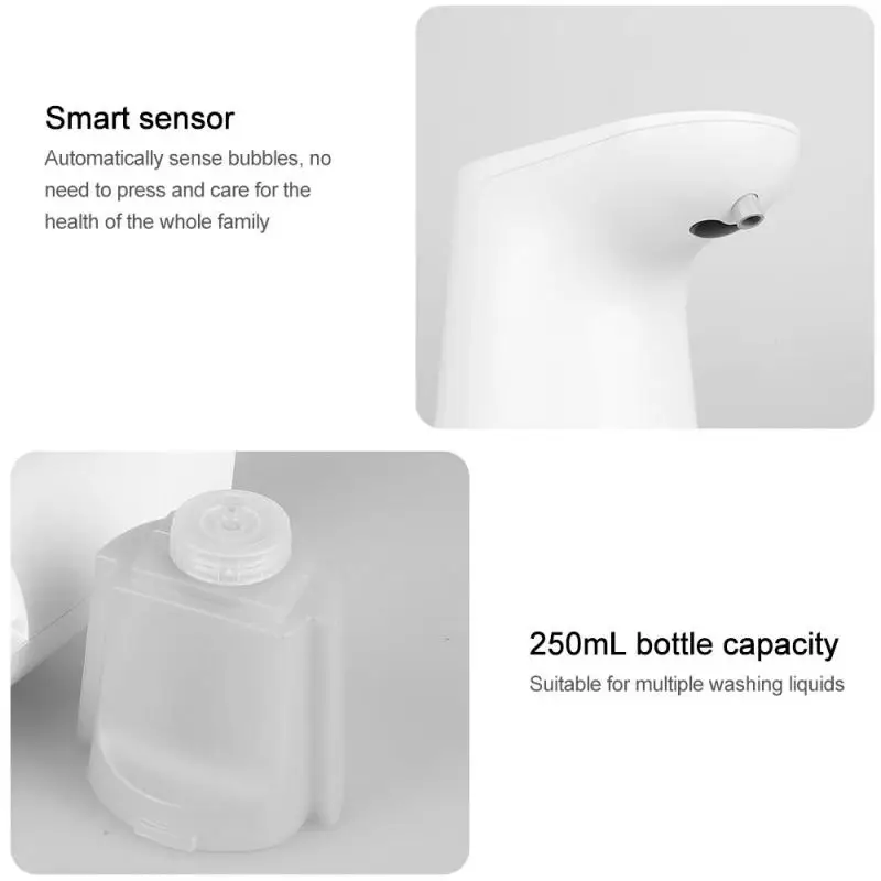 

Automatic Foam Soap Dispenser Touchless Foaming Infrared Motion Sensor Hands-Free Soap Pump Dispenser For Bathroom Kitchen 250ML