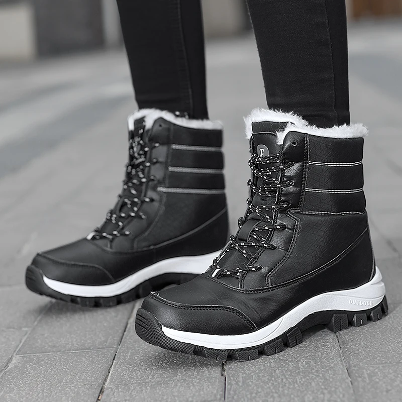 

Women Winter Snow Boots Keep Warm Walking Shoes for Girls High Boots with Fur Woman Thermal Shoes Large Size Plush Boots